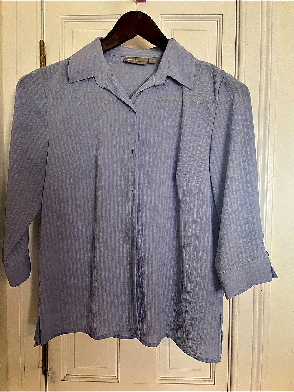 Croft & Barrow Striped Button Down Shirt in Blue Medium